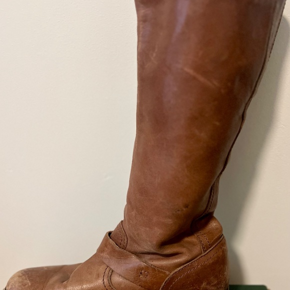 VINTAGE FRYE 77605 VERONICA SLOUCH Brown Leather Boots Women's Size 5.5 - Picture 3 of 4
